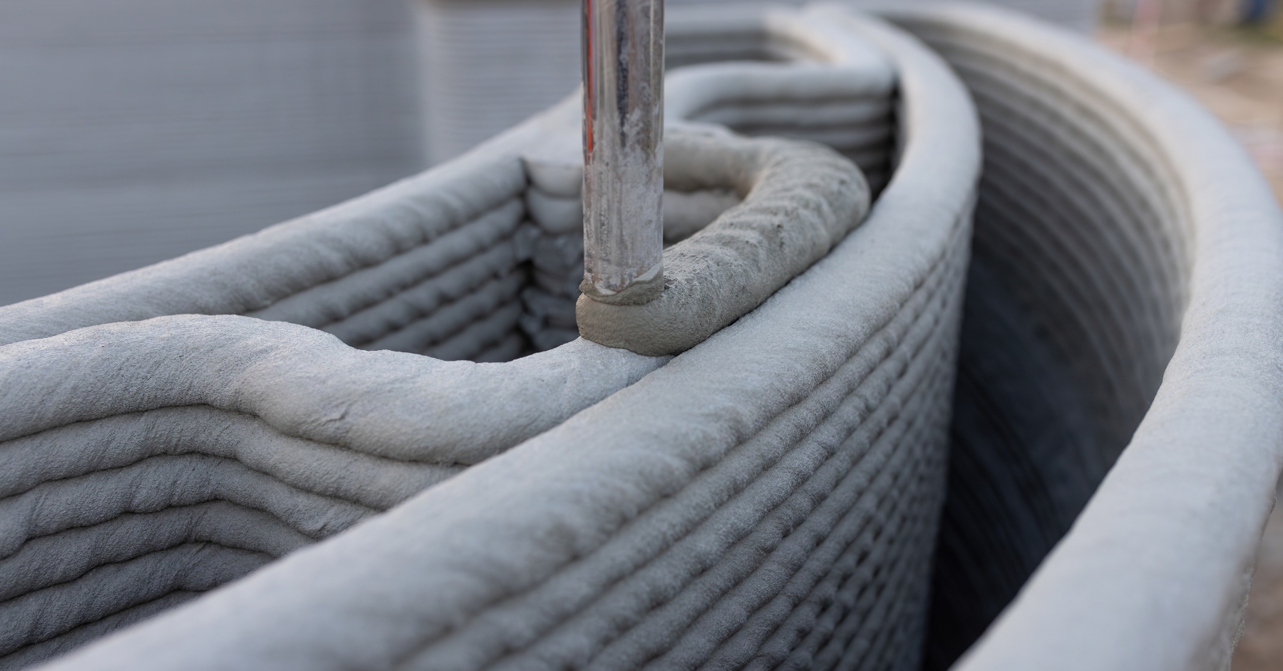 3D printing being used in construction to construct a wall interior