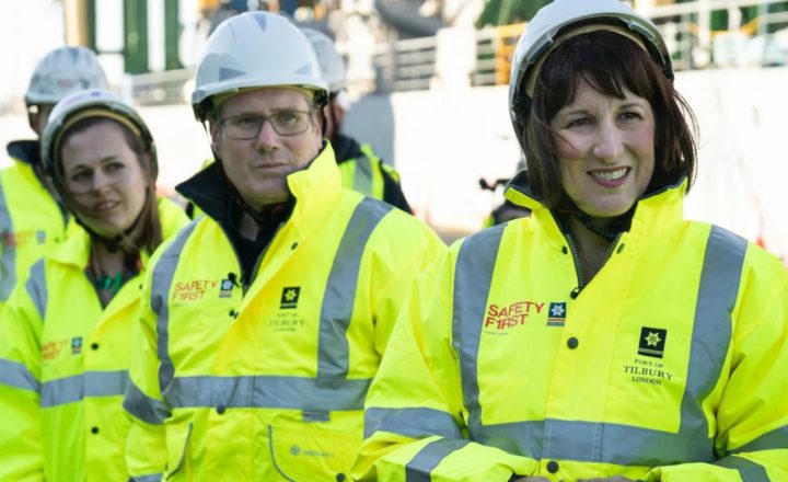 Kier Starmer and Rachel Reeves visit a construction site