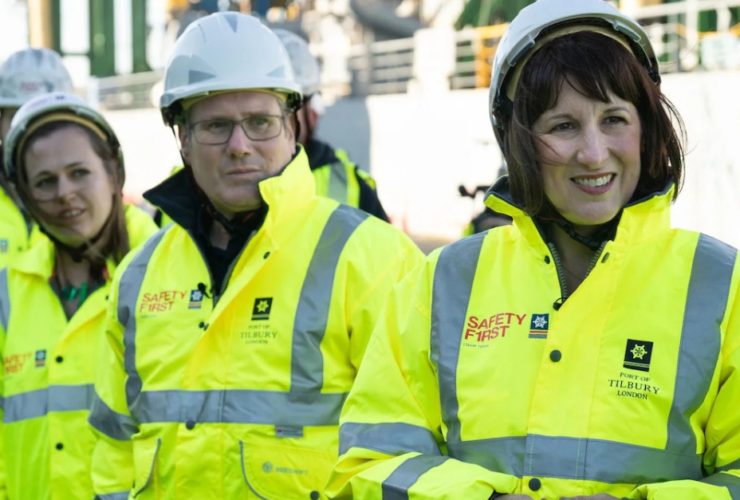 Kier Starmer and Rachel Reeves visit a construction site